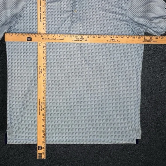 Johnnie-O Performance Golf Polo Shirt Men’s L Blue Micro Print Stretch - Picture 12 of 13